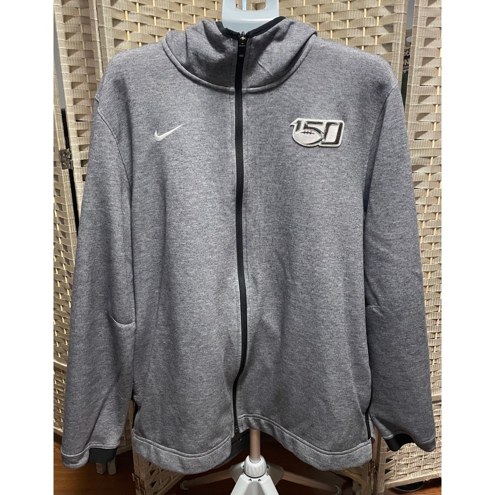 Nike College Football CFB 150th Anniversary Showtime Full Zip Hoodie Grey 2XL